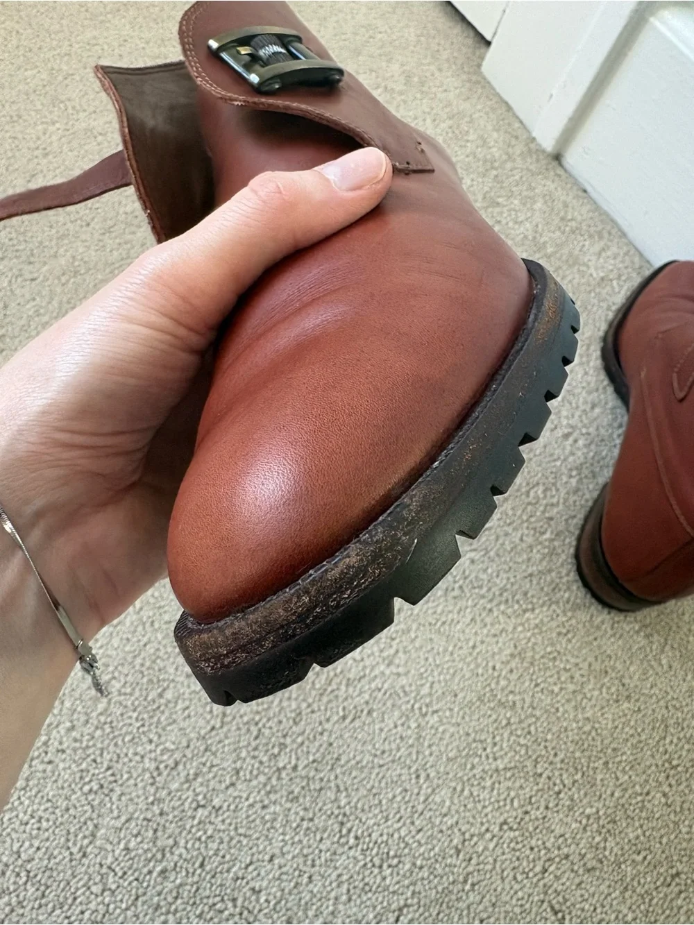 Vintage Parisian Signature Chukka George Boots Italian Leather Monk Strap